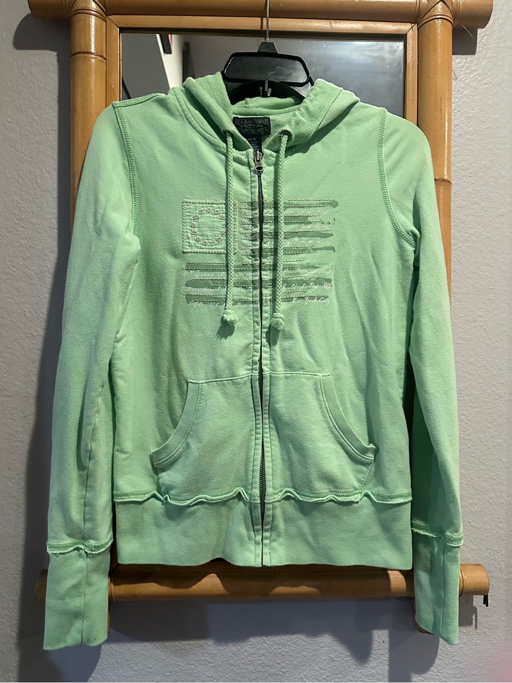 Vintage Polo Ralph Lauren Jeans Co in Mint Green Full Zip Hoodie / M / Y2K / EUC